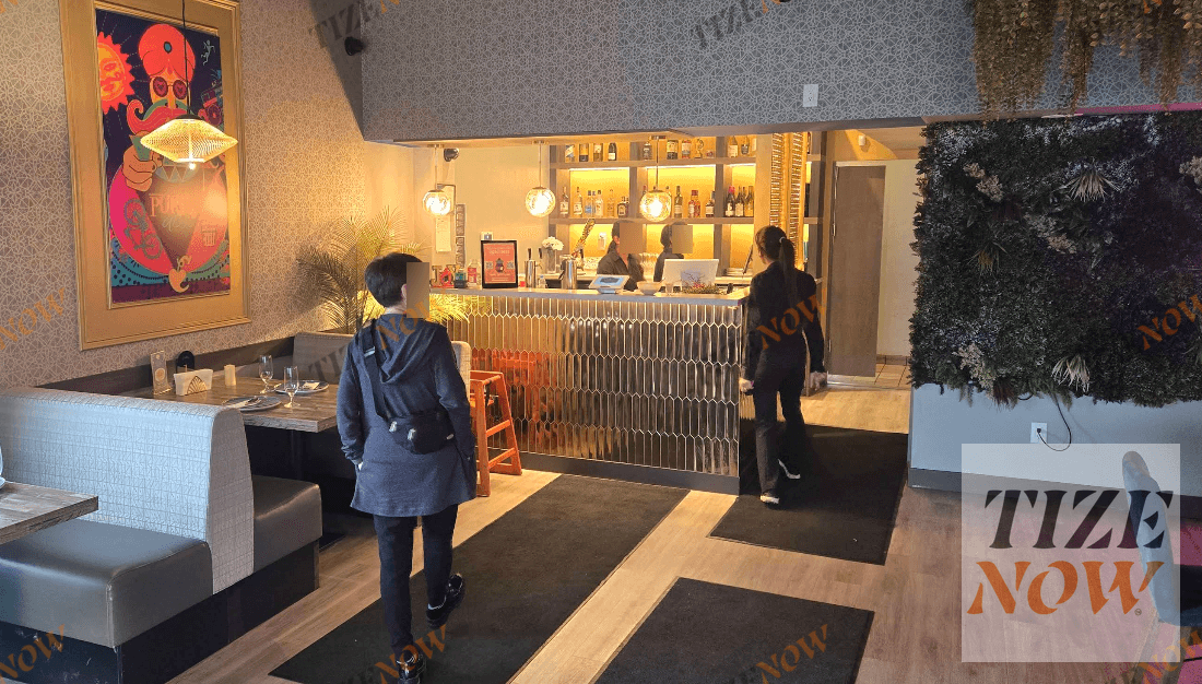 Counter top display in a busy restaurent